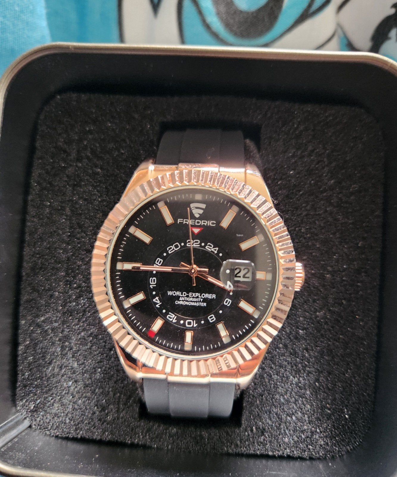 Frederic World-Explorer Chronometer Herenhorloge, Overige materialen, Polshorloge, Nieuw, Kunststof