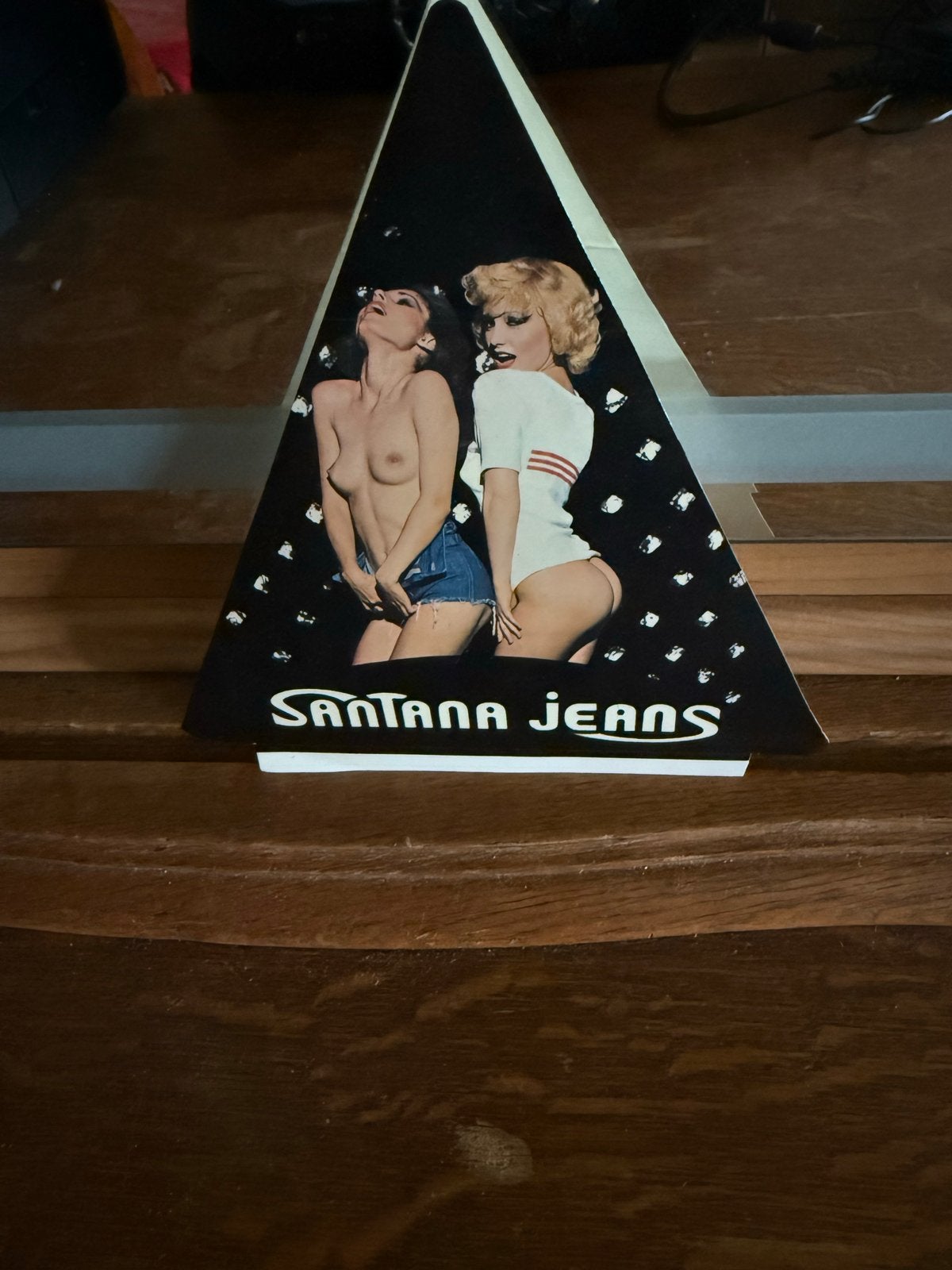 Vintage Santana Jeans Reclamebord - Uniek Verzamelobject, Ophalen of Verzenden, Zo goed als nieuw, Overige typen