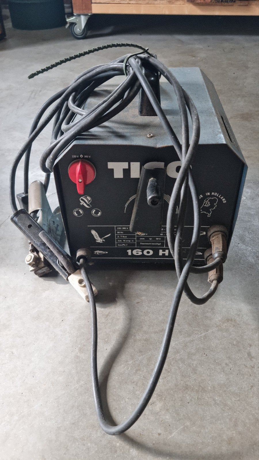 Tico 160 H lasapparaat met toebehoren, Ophalen, Gebruikt, 150 tot 250 ampère, Elektroden