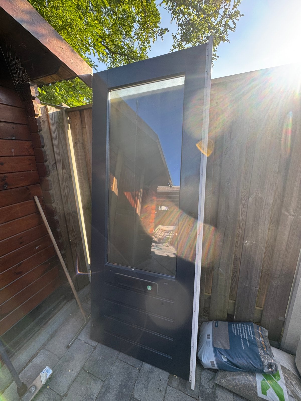 Achterdeur hr++ glas 83x211,5cm, Ophalen, 200 tot 215 cm, Glas, Buitendeur
