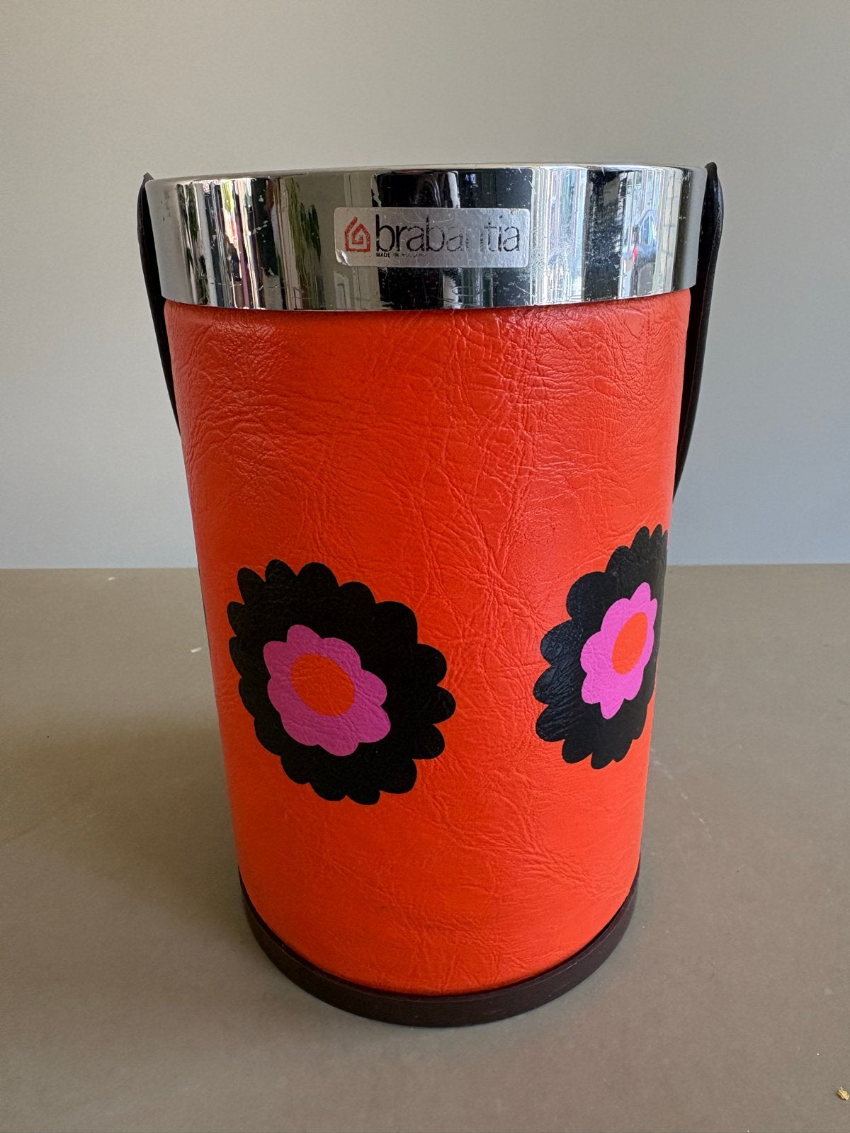 Vintage Brabantia IJsemmer Oranje met Bloemen, Ophalen