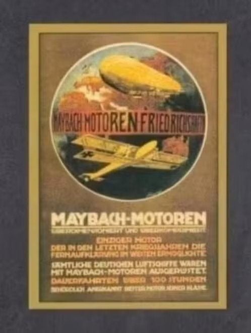Reclame Zeppelin Maybach Motoren., Ophalen of Verzenden, 1980 tot heden, Ongelopen, Voertuig