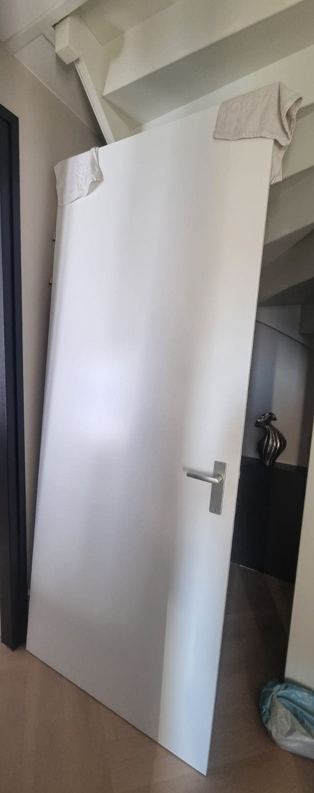 Witte binnendeur 90x231.5 cm met klink, Ophalen, Gebruikt, 80 tot 100 cm, 215 cm of meer