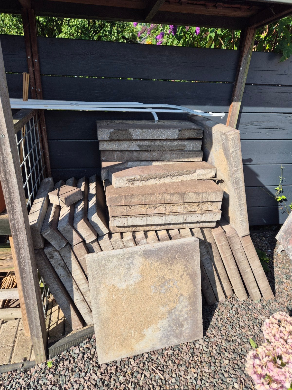 15 tuintegels 60x60cm, Tuin en Terras, Gebruikt, Ophalen of Verzenden, 10 m² of meer, Beton