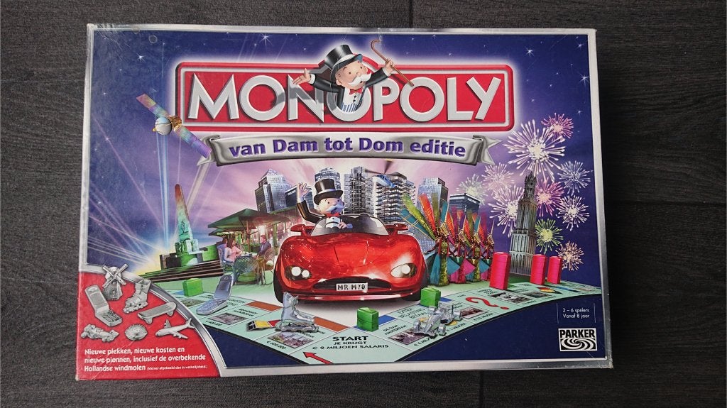 Monopoly van Dam tot Dom editie, Drie of vier spelers, Ophalen of Verzenden, Gebruikt, Parker