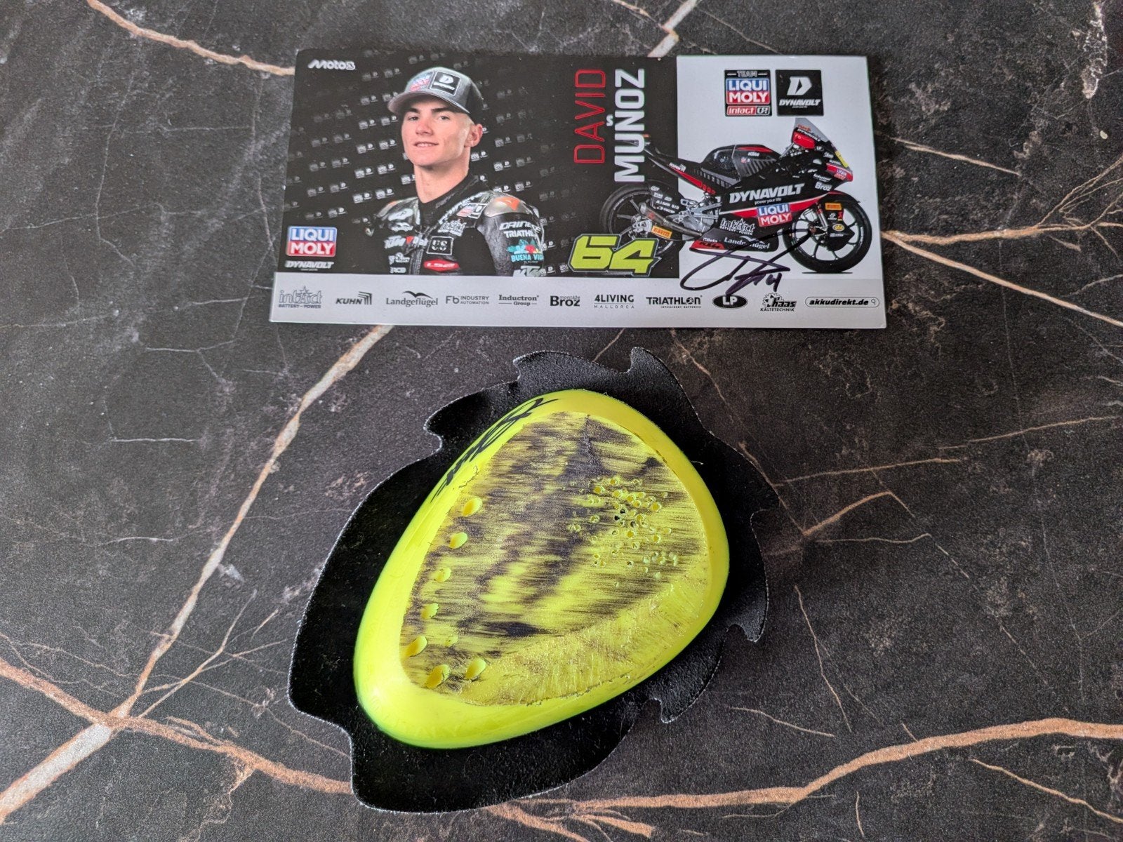 Kneeslider+ kaart David Munoz - Moto3 - handtekening, Ophalen of Verzenden, Zo goed als nieuw, Formule 1