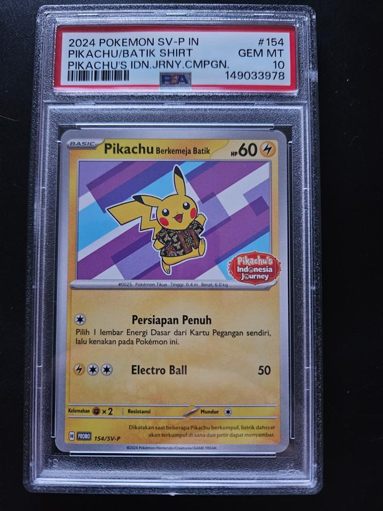 Pikachu Berkemeja Batik 154/SV-p PSA 10 (m2399609706
