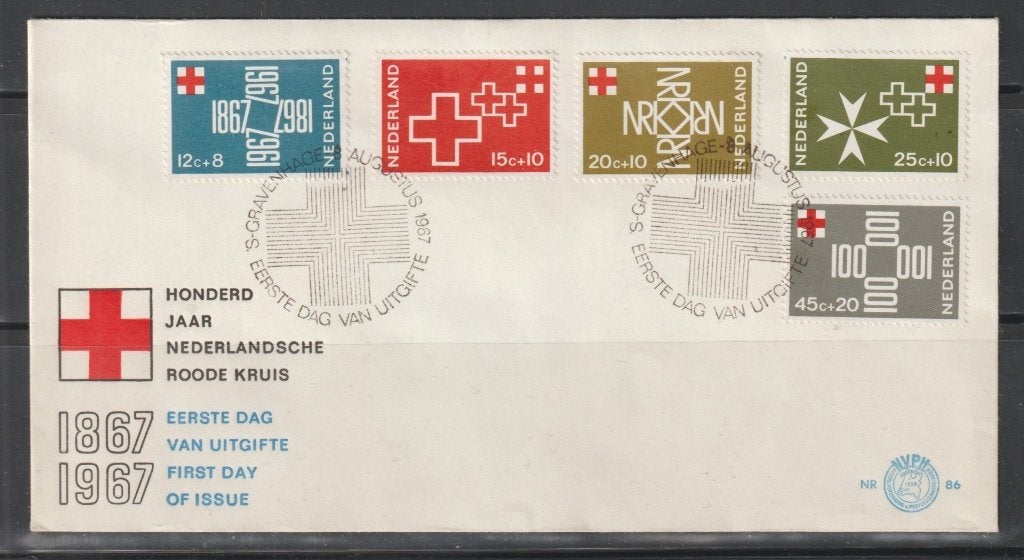 NEDERLAND 1967 FDC - E-86- RODEKRUIS ZEGELS, Verzenden, Na 1940, Gestempeld