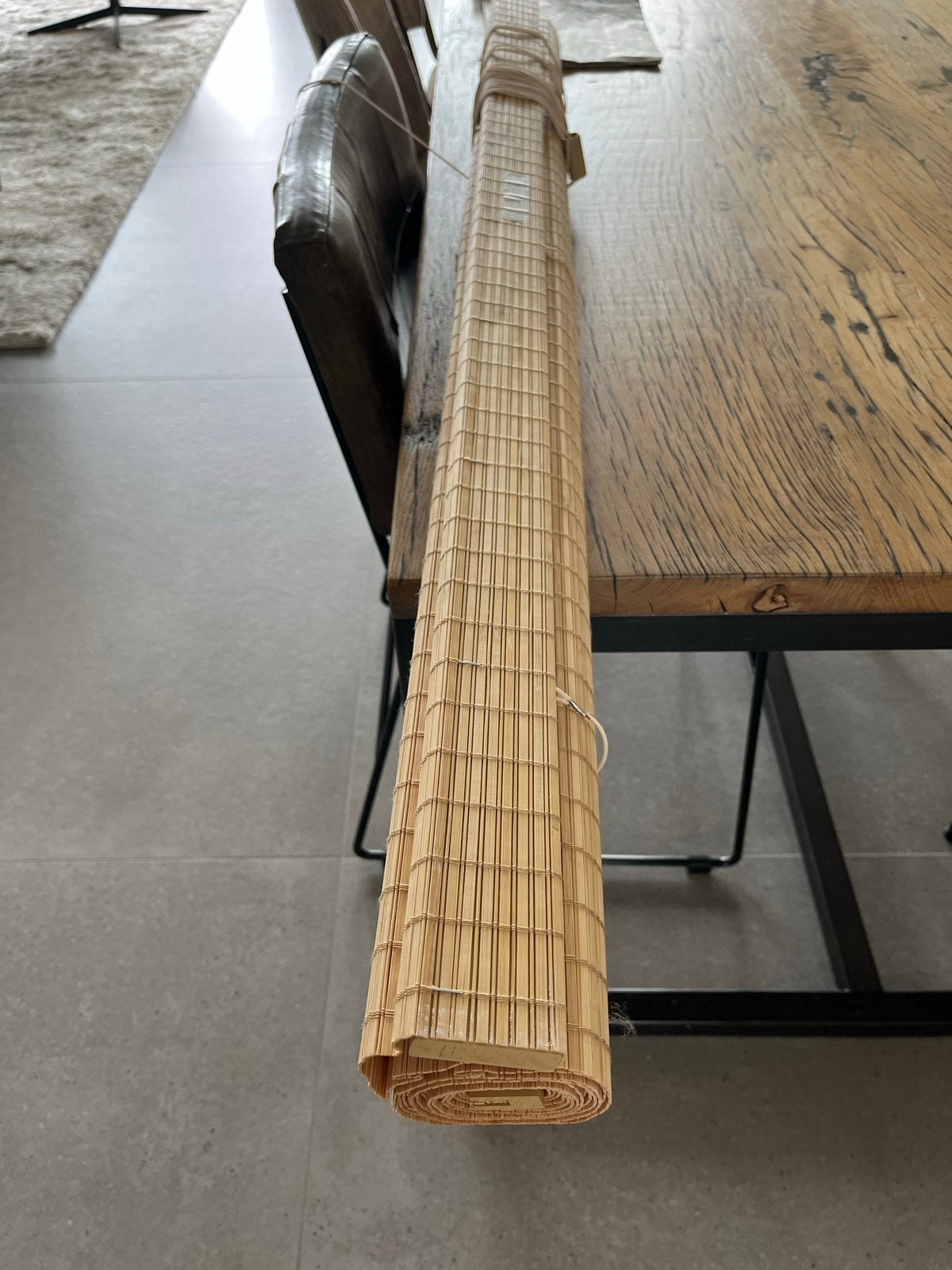 Luxaflex houten rolgordijn 125.7x260 cm, Bruin, Ophalen of Verzenden, Zo goed als nieuw, Rolgordijn