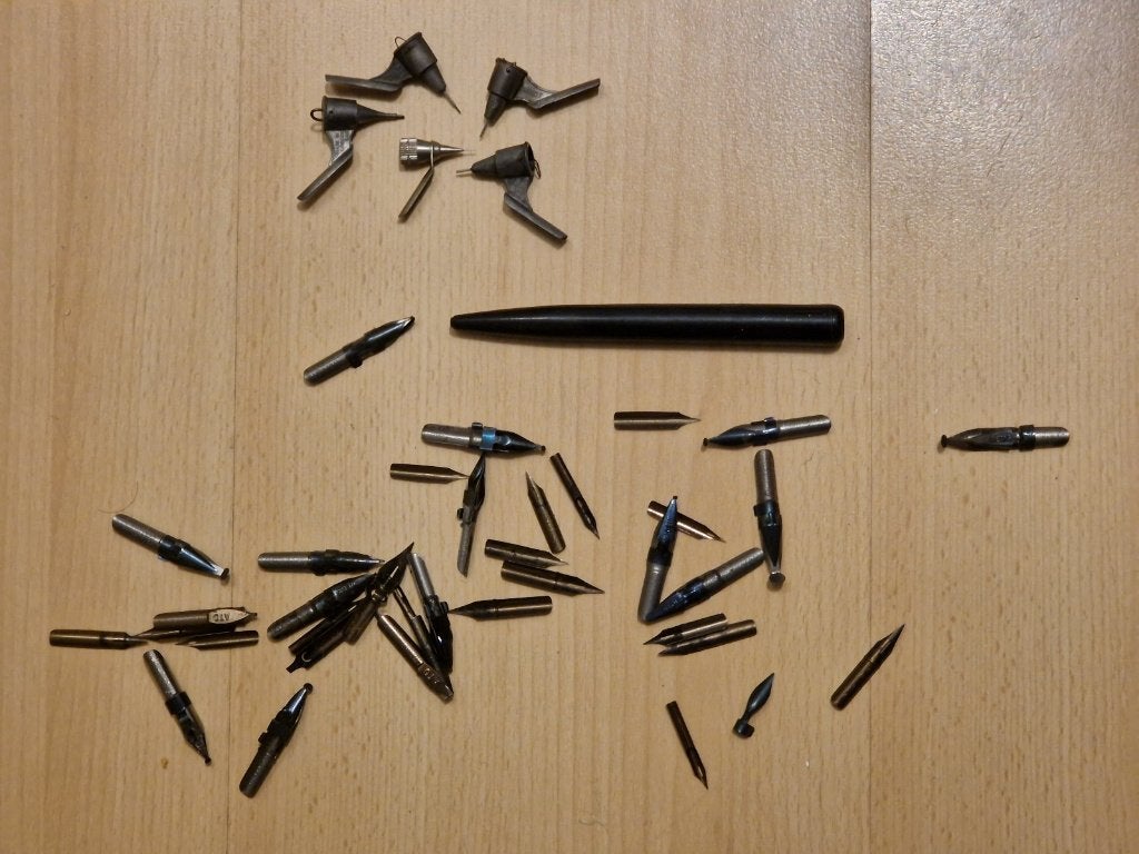 Vintage Tekenpennen  (Joseph Gillott, Brause, UNO), Ophalen of Verzenden, Gebruikt, Overige typen