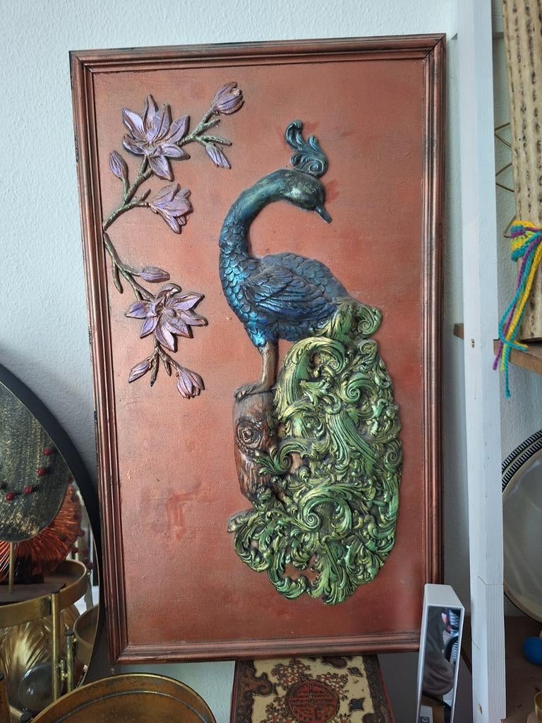 Gedetailleerde siliconen mal Pauw vogel, Abstract, Gebruikt, Geel, Ophalen of Verzenden