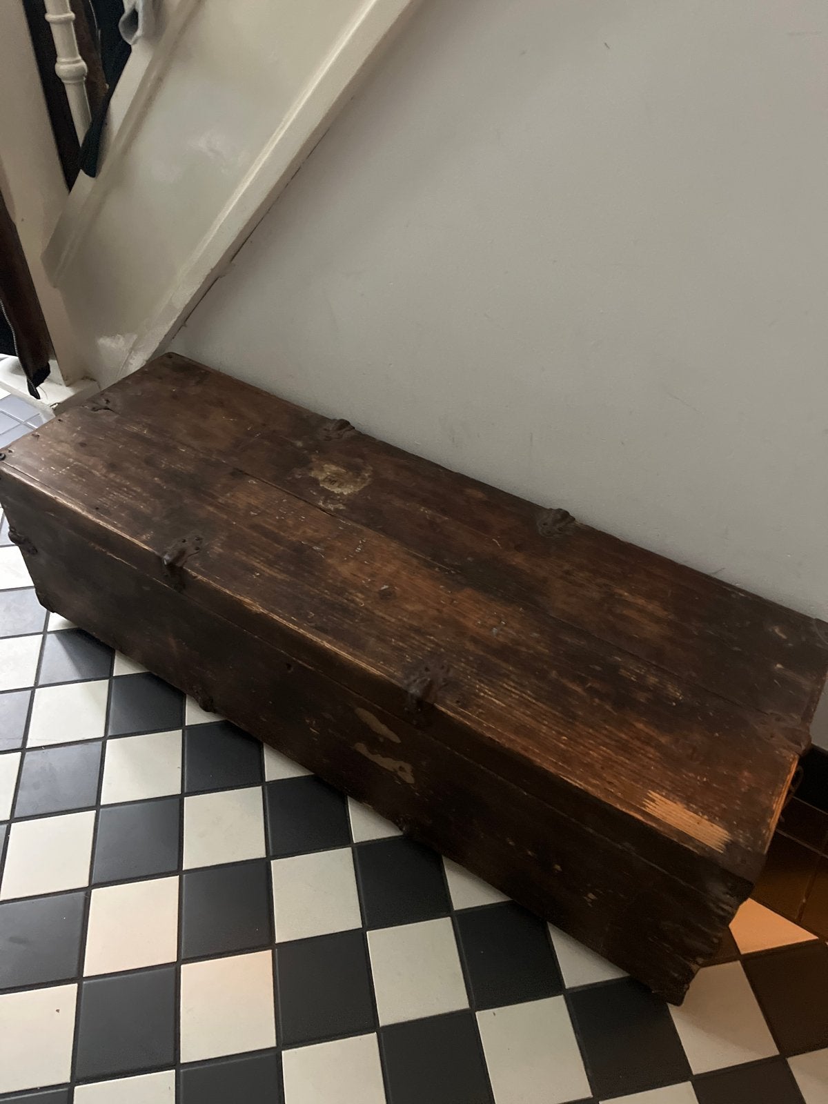 Antieke houten kist - Vintage opslagkist, Ophalen