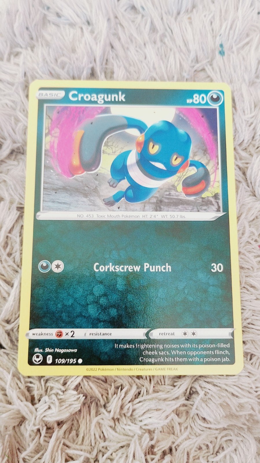 croagunk 109/195 silver Tempest., Hobby en Vrije tijd, Verzamelkaartspellen | Pokémon, Ophalen of Verzenden