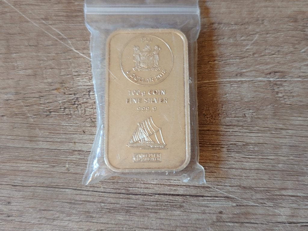 100 Gram Fiji Zilver baar, Verzenden, Zilver