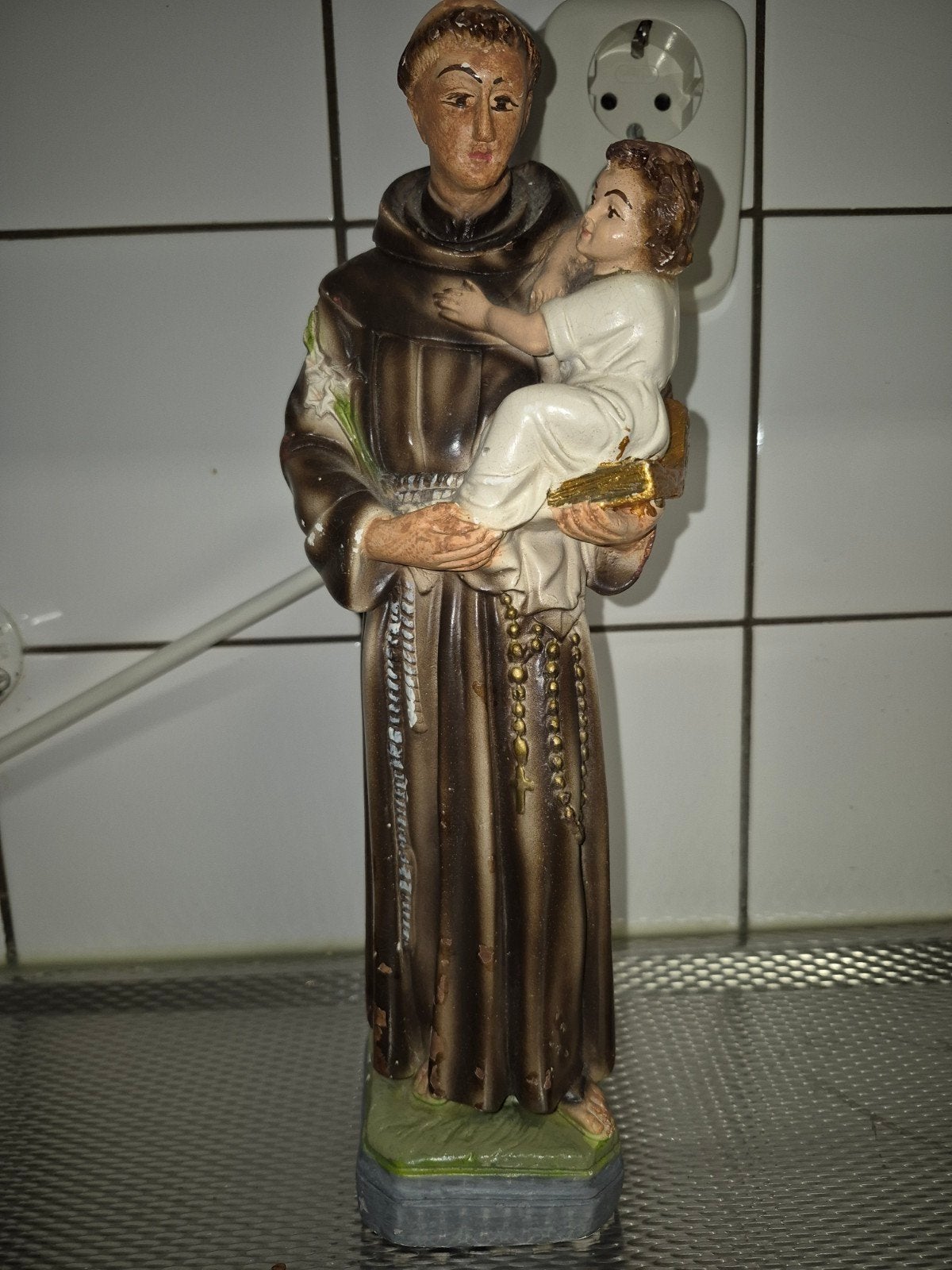 beeld van Sint Antonius met kindje Jezus, Verzamelen, Ophalen of Verzenden, Gebruikt, Beeld(je), Christendom | Katholiek