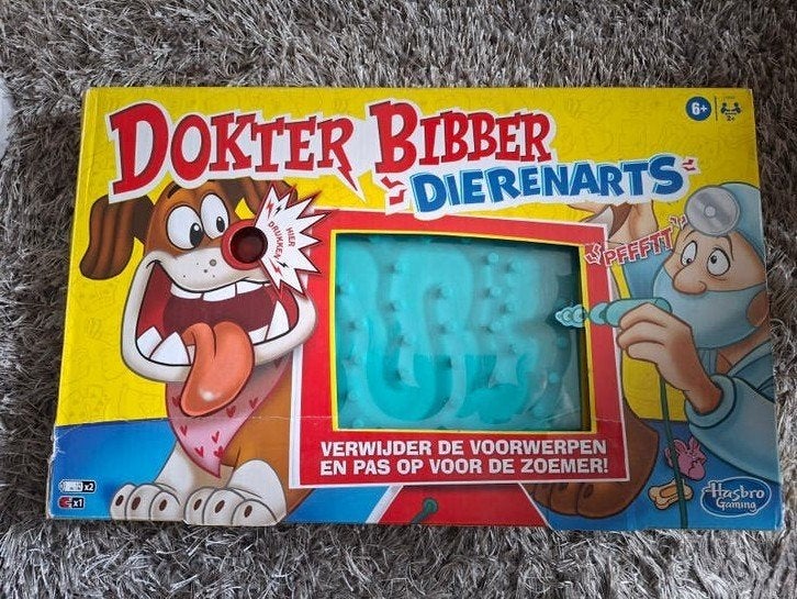 Dokter Bibber Dierenarts - Hasbro Gezelschapsspel, Een of twee spelers, Ophalen of Verzenden, Gebruikt, Hasbro
