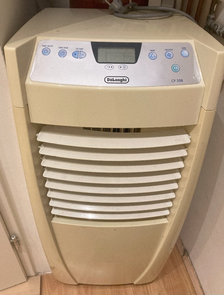 Delonghi type CF208 mobiel airco, Witgoed en Apparatuur, Airco's, Ophalen, Gebruikt, Minder dan 60 m³, 3 snelheden of meer