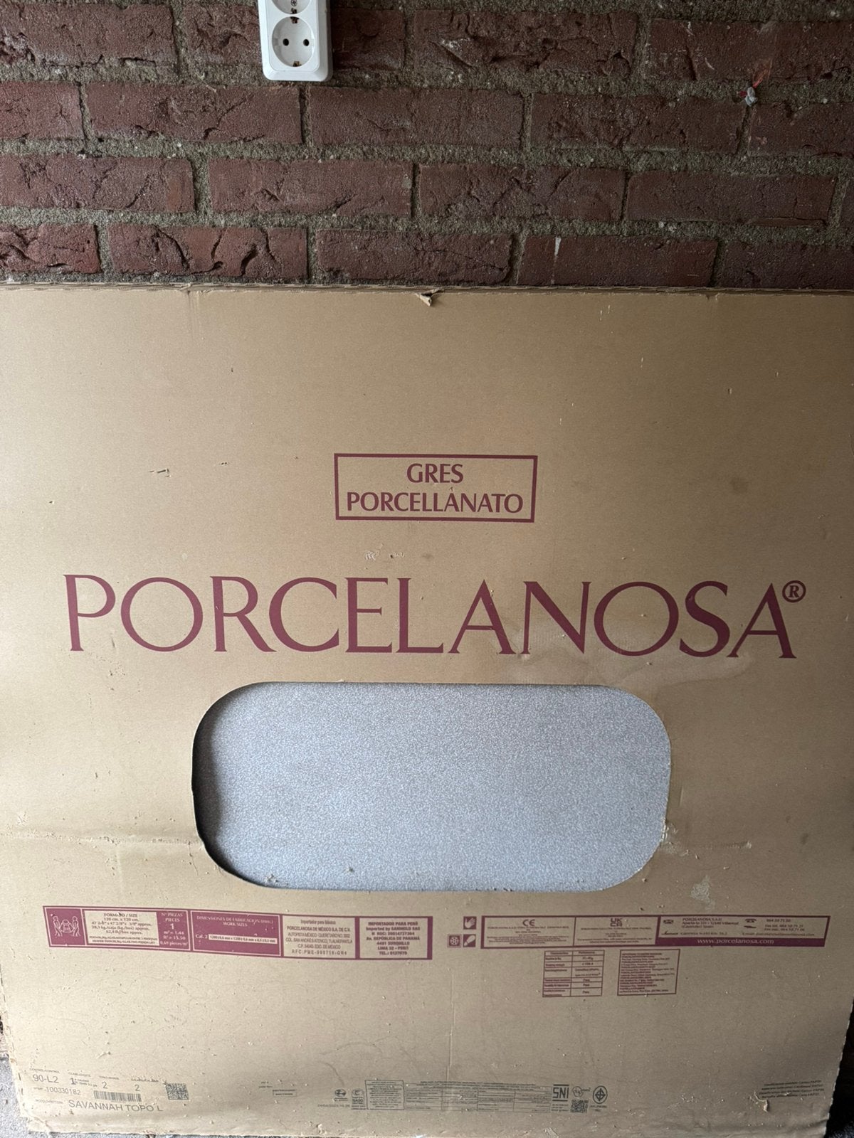 Porcelanosa Savannah Topo tegel 120x120 cm - 3 stuks, Ophalen, 60 cm of meer, Nieuw, Minder dan 5 m²