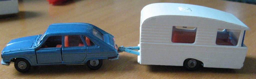 Echt oud 1967 MAJORETTE RENAULT 16 + CARAVAN STERCKEMAN1/64, Ophalen of Verzenden, Nieuw, Auto