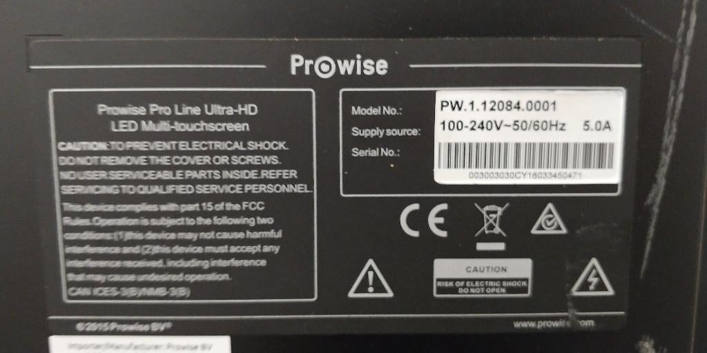 84" 4k Prowise touchscreen - STUNTPRIJS!, Diversen, Ophalen, Gebruikt, Digiboard, Prowise