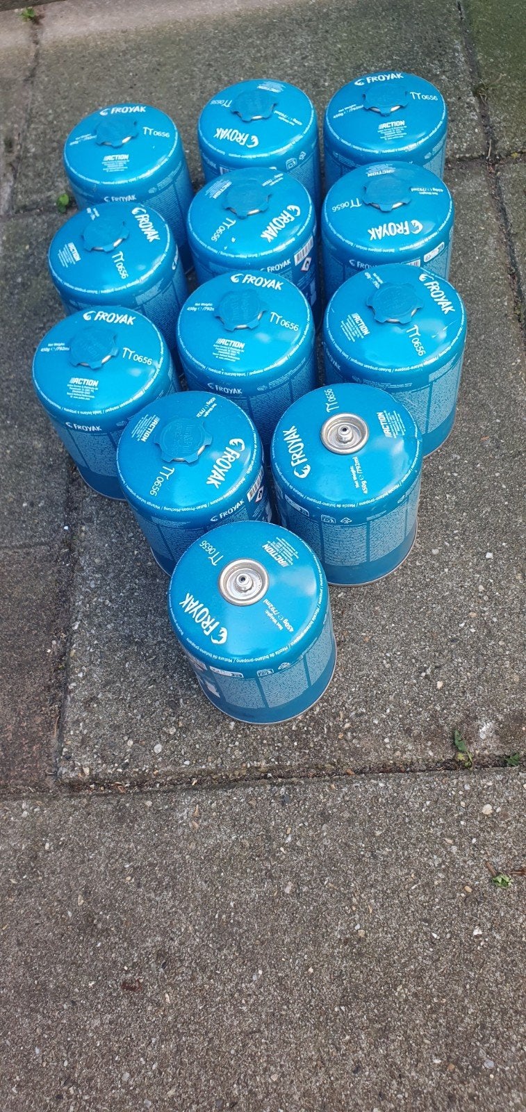 Gasblikken froyak 450gr, Caravans en Kamperen, Kampeeraccessoires, Ophalen