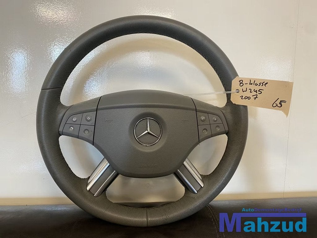 MERCEDES B-KLASSE W245 Grijs leer stuurwiel stuur met airbag, Gebruikt, Mercedes-Benz AG, Mercedes-Benz, Ophalen of Verzenden