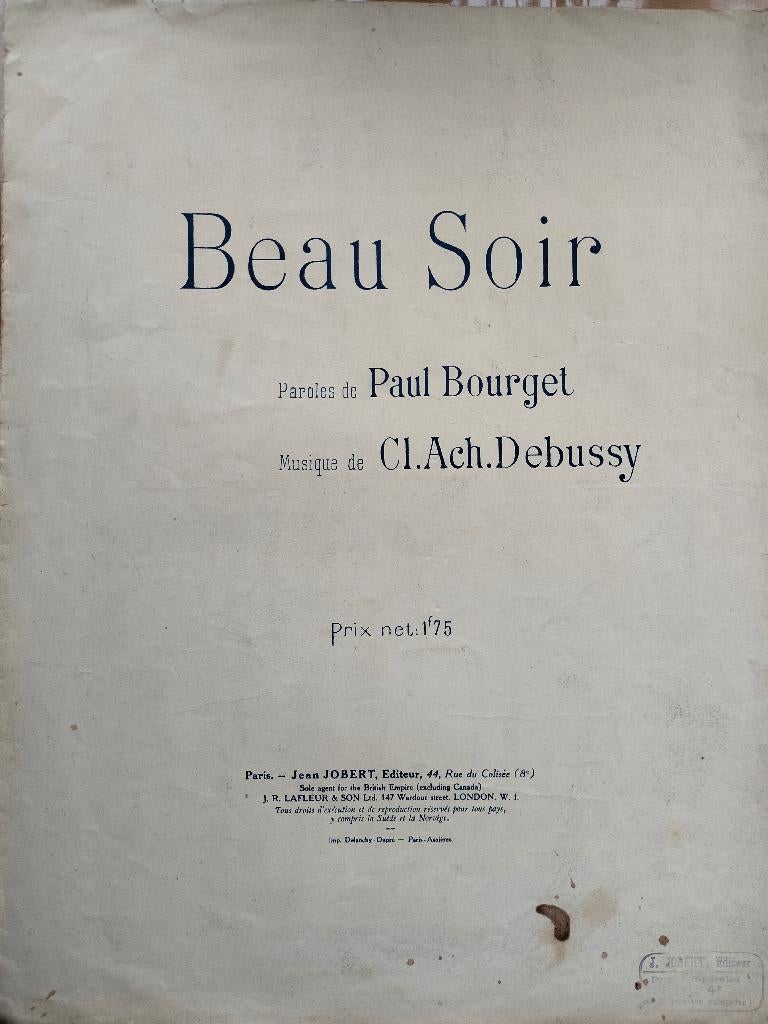 Beau Soir van Bourget en Debussy, Zang, Gebruikt, Verzenden, Klassiek