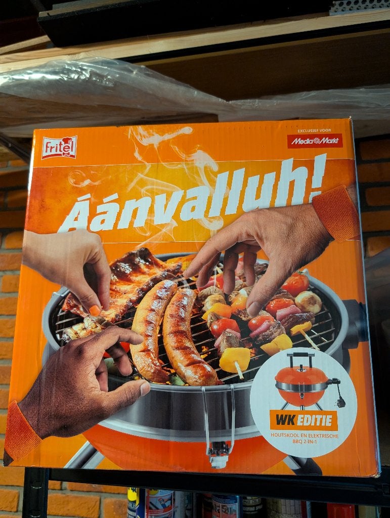 Fritel A501 houtskool en elektrische BBQ, oranje, Ophalen, Nieuw, Fritel, Met accessoires