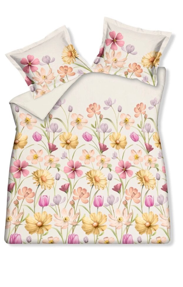 Vandyck GARDEN GRACE dekbedovertrek Offwhite 240x220 cm, Huis en Inrichting, Slaapkamer | Beddengoed, Meerkleurig, Dekbedovertrek