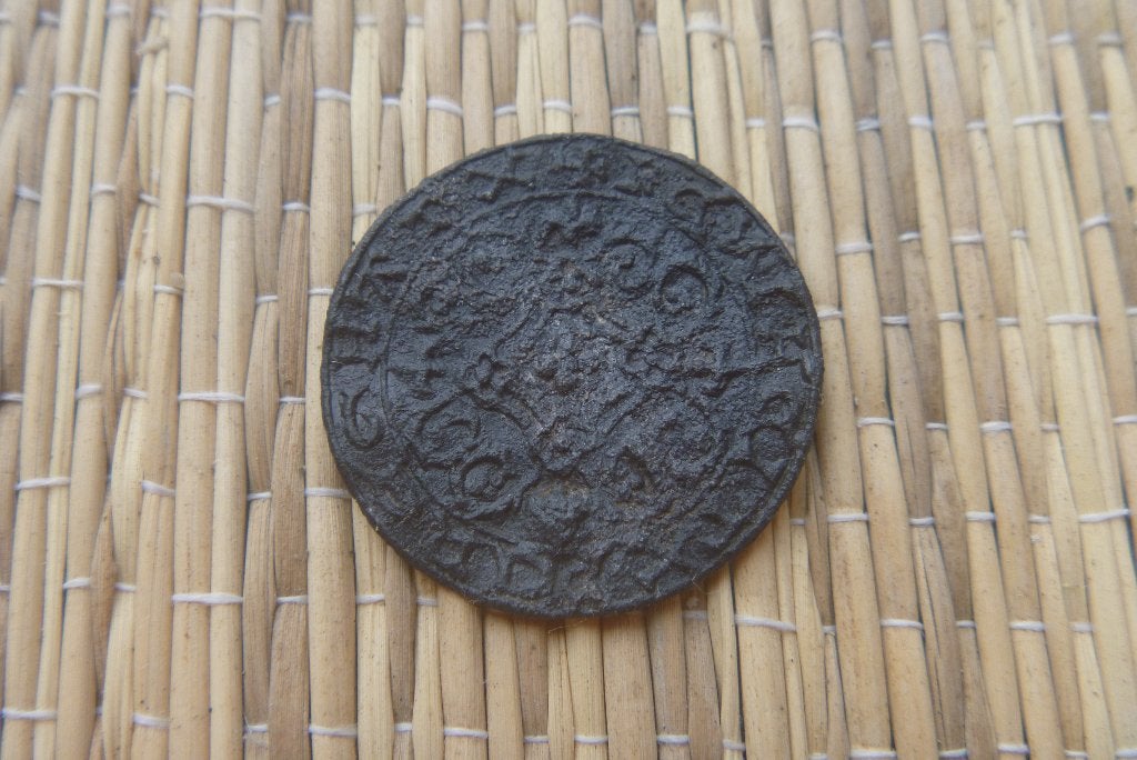Bodemvondst.Muntspeld.Middeleeuws.Metaaldetector, Antiek en Kunst, Antiek | Tin, Ophalen of Verzenden