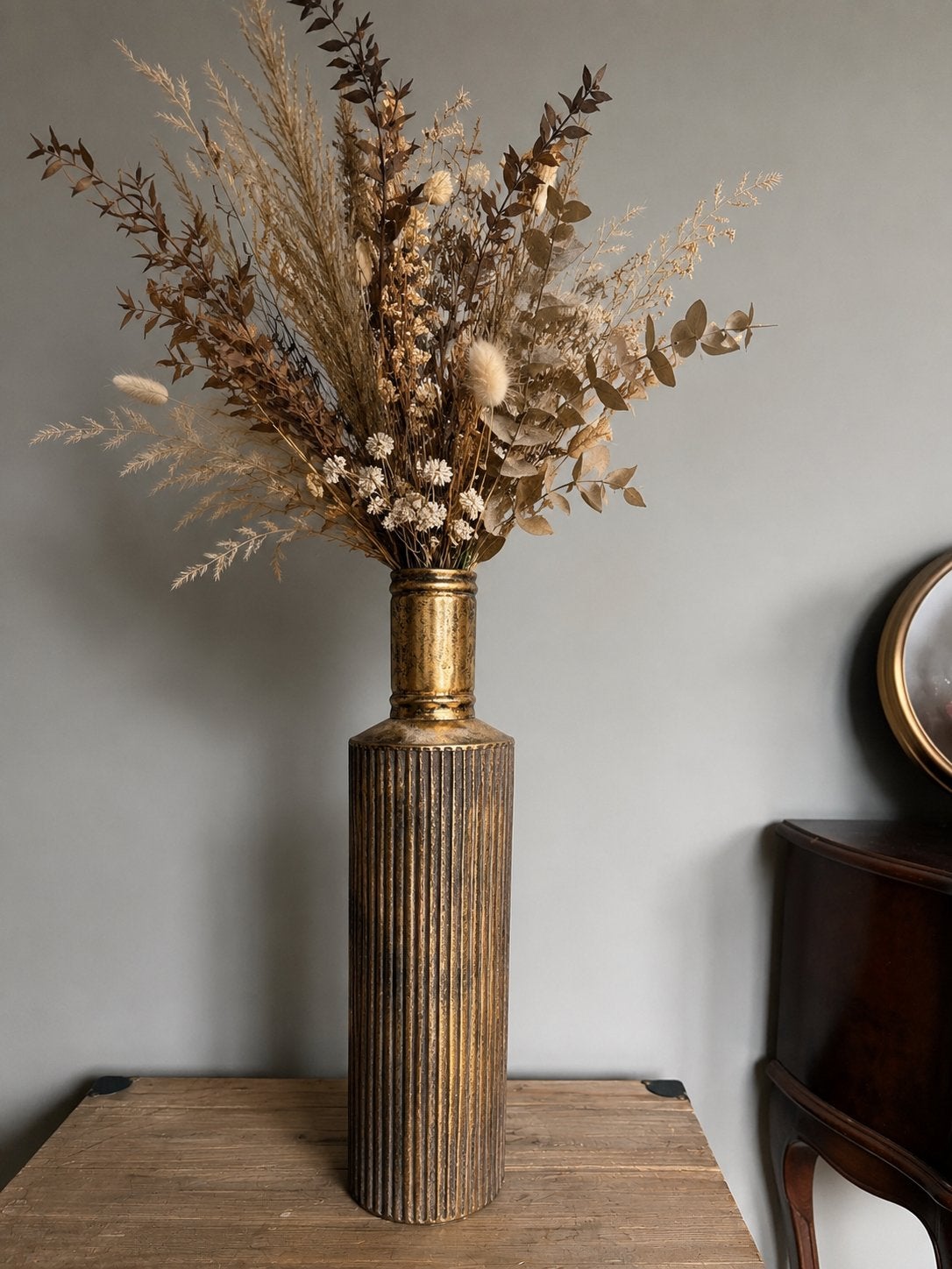 grote luxe gouden vintage vaas, Ophalen, Zo goed als nieuw