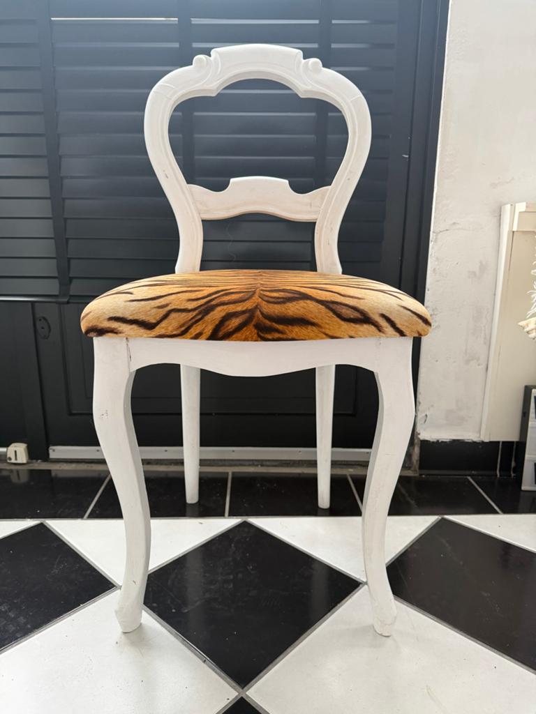 Biedermeier stoel met tijgerprint zitting, Antiek en Kunst, Antiek | Meubels | Stoelen en Banken, Ophalen of Verzenden