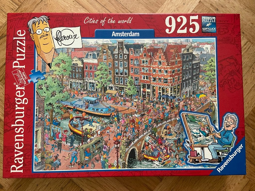 Puzzel cities of the world: Amsterdam, 925st, Ophalen, 500 t/m 1500 stukjes, Zo goed als nieuw, Legpuzzel