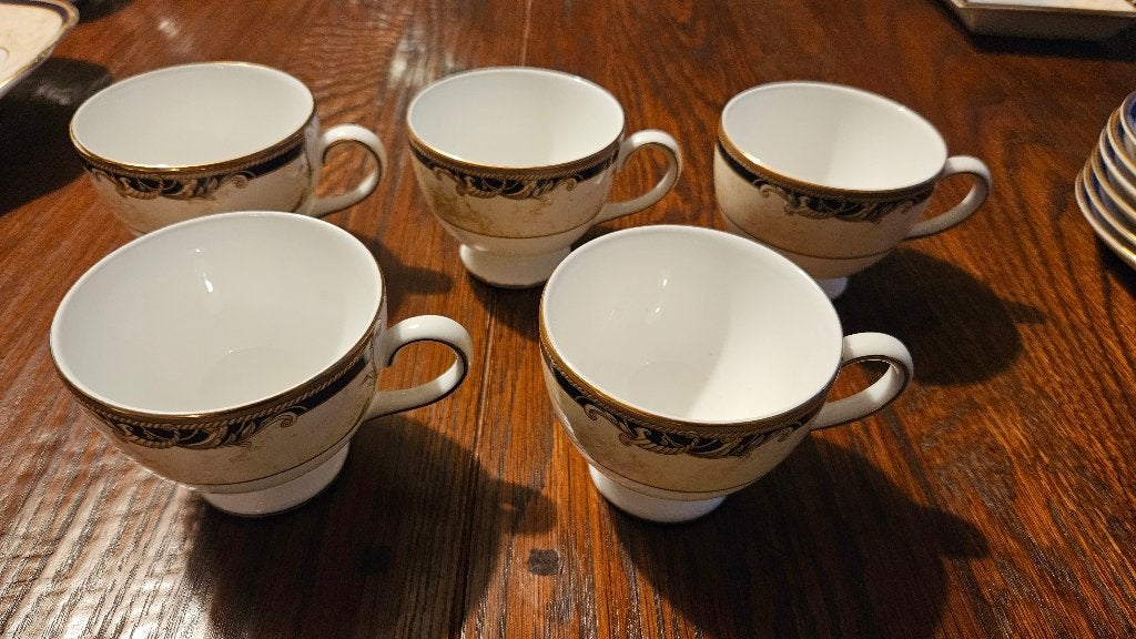 5x theekop en schotel Wedgwood Cornucopia Leigh, Ophalen of Verzenden