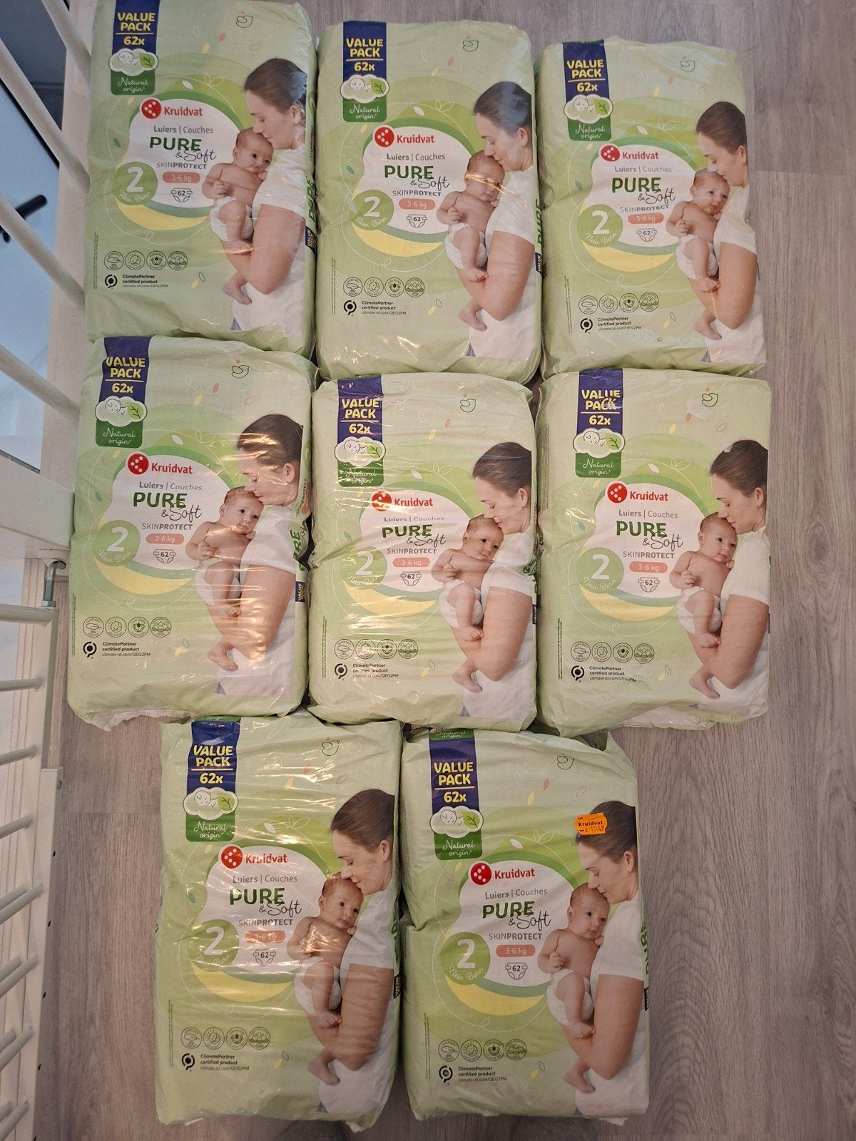 8x kruidvat pure soft luiers maat 2, Ophalen of Verzenden, Nieuw