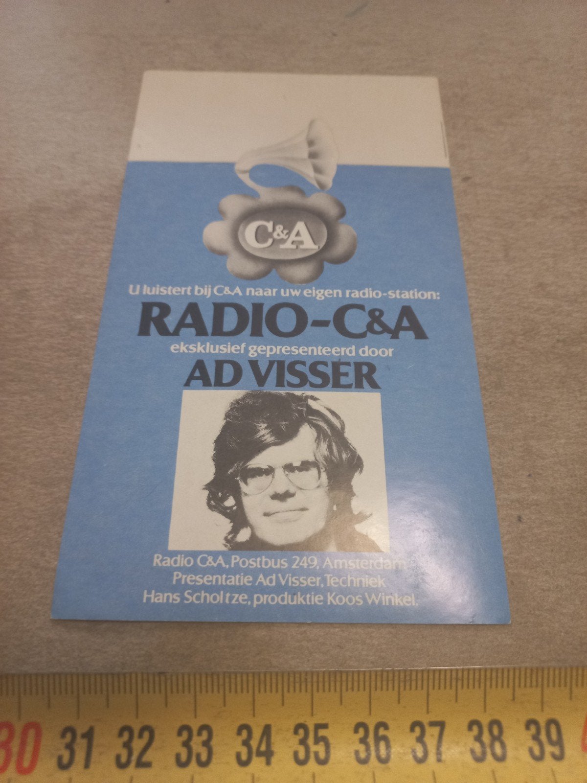 Vintage C&A Radio-C&A sticker met Ad Visser, Verzamelen, Ophalen of Verzenden, Overige typen
