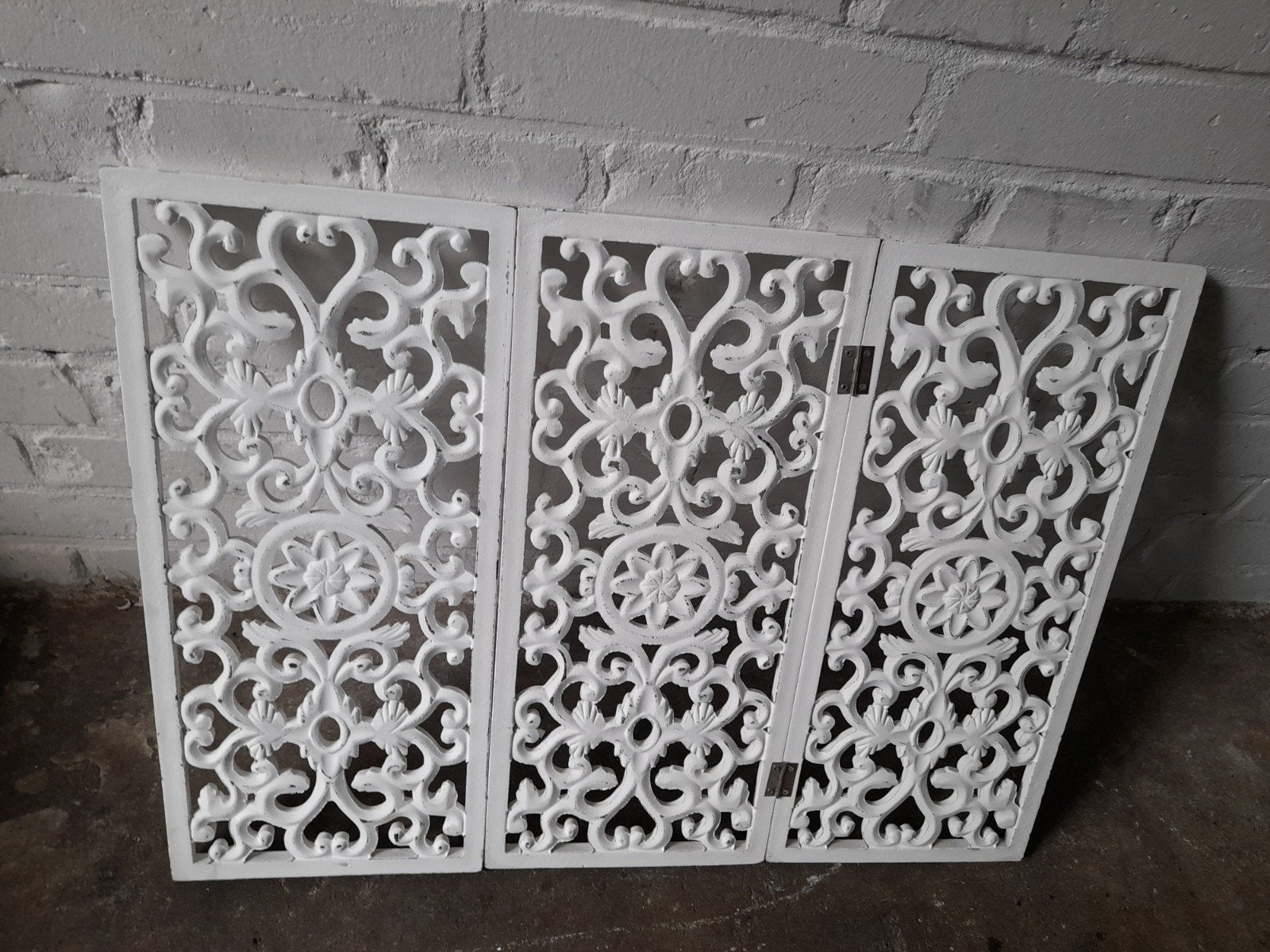 Decoratief houtsnijwerk paneel, wit, Hout, Gebruikt, Ophalen of Verzenden, Klassiek