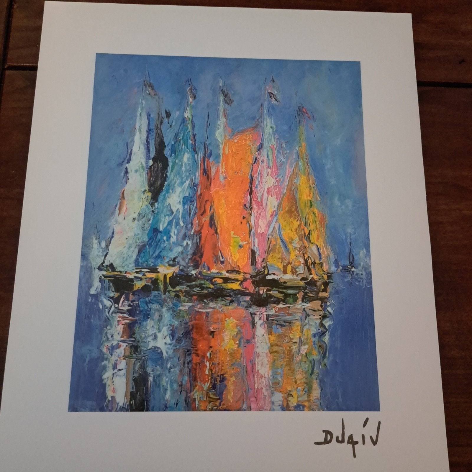 Afdruk Litho van Duaiv genaamd En Gouttes, Ophalen of Verzenden
