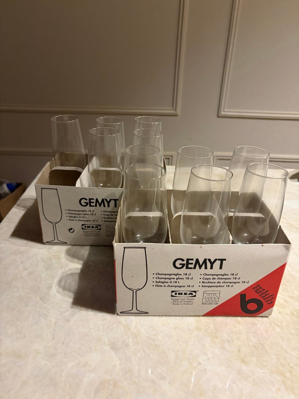 IKEA GEMYT Champagneglazen 18 cl - Set van 11, Ophalen, Glas of Glazen, IKEA, Modern