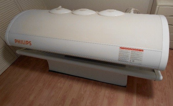 Zonnebank Zonnecombinatie Philips. Gratis op te halen., Ophalen, Gebruikt, Zonnebank dubbelzijdig, 15 lampen of meer