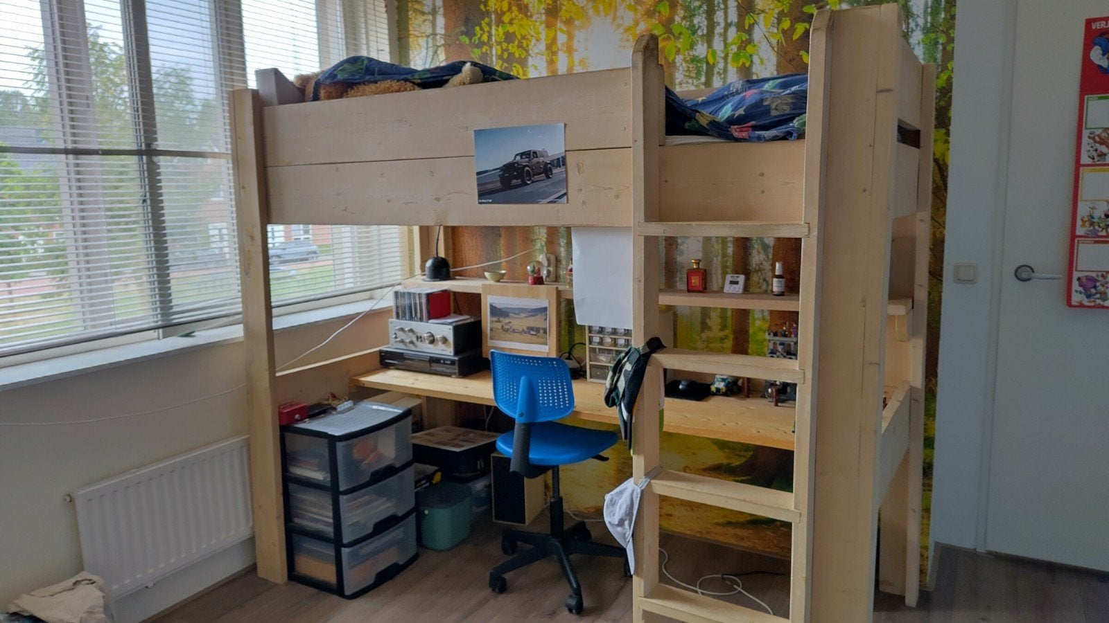 Hoogslaper met bureau, Ophalen, Gebruikt, Eenpersoons, 200 cm
