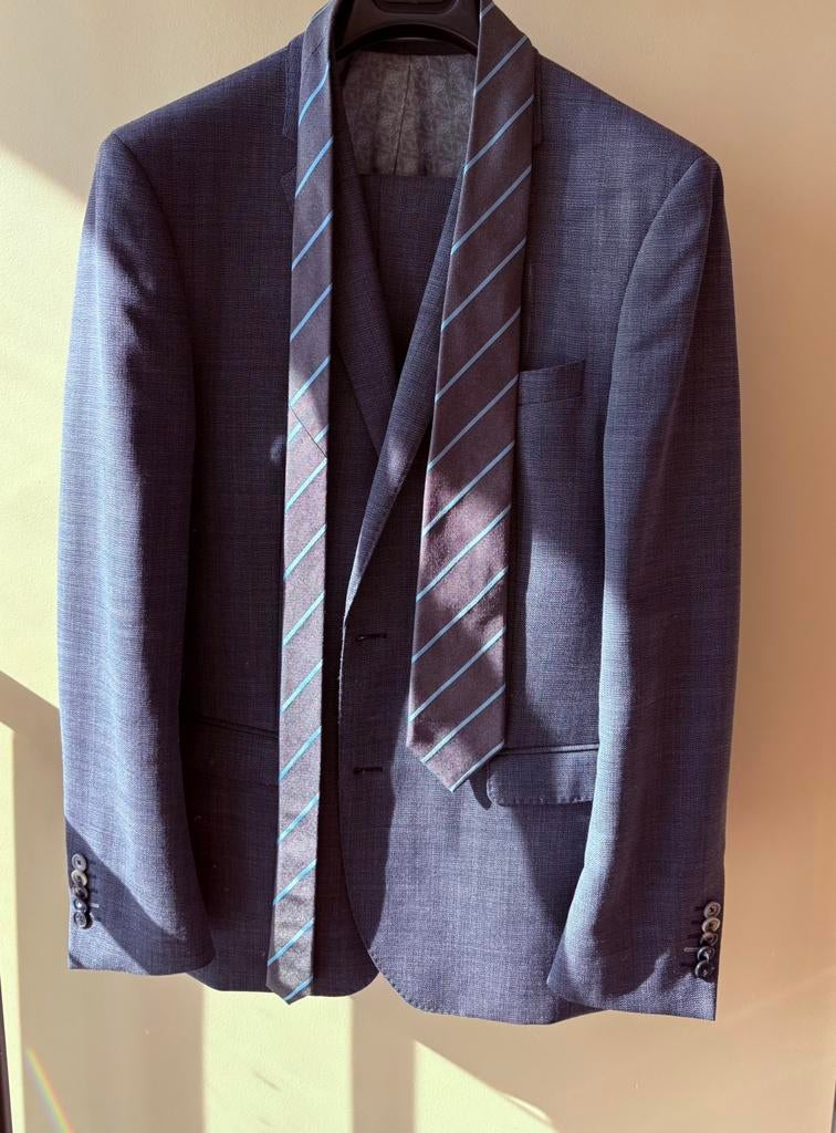 Voorjaar kostuum Seven Square mt 52, Kleding | Heren, Ophalen of Verzenden, Zo goed als nieuw, Maat 52/54 (L), Blauw