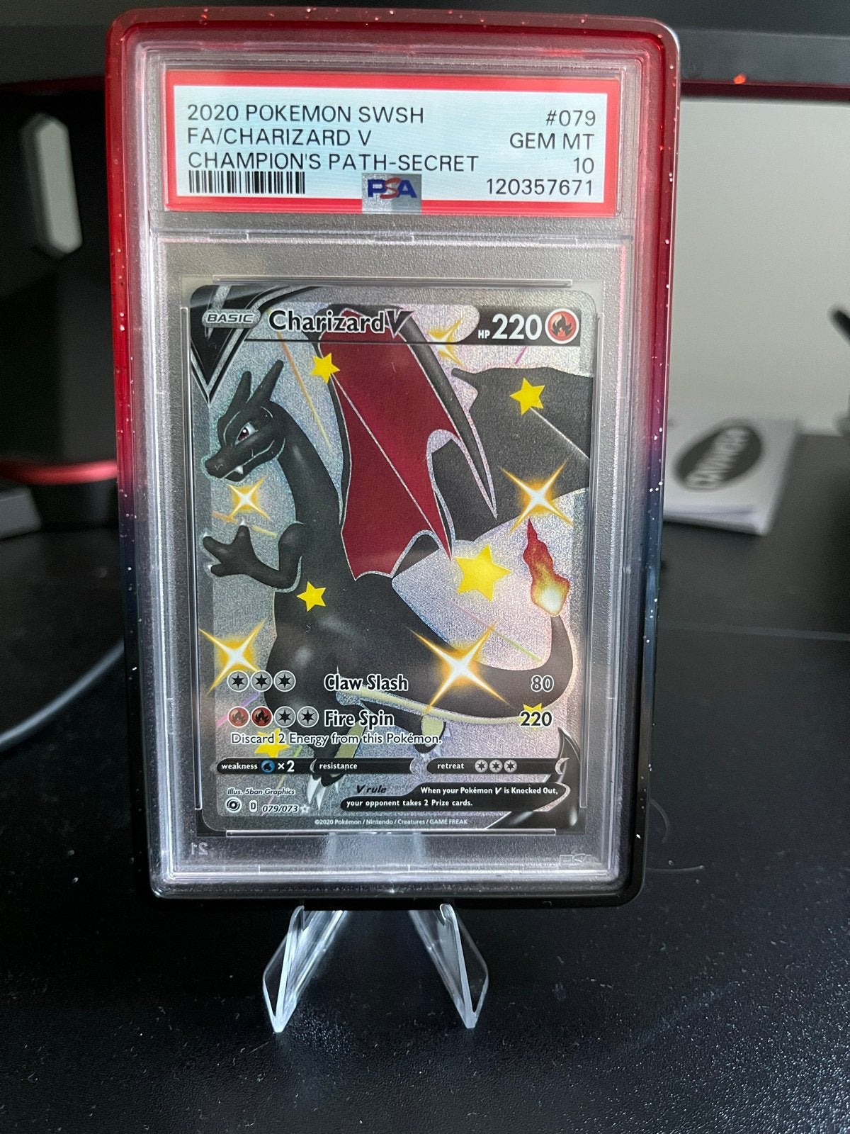 Charizard V Secret Rare PSA 10 - Champions Path Pokémon Kaar, Hobby en Vrije tijd, Verzamelkaartspellen | Pokémon, Ophalen of Verzenden