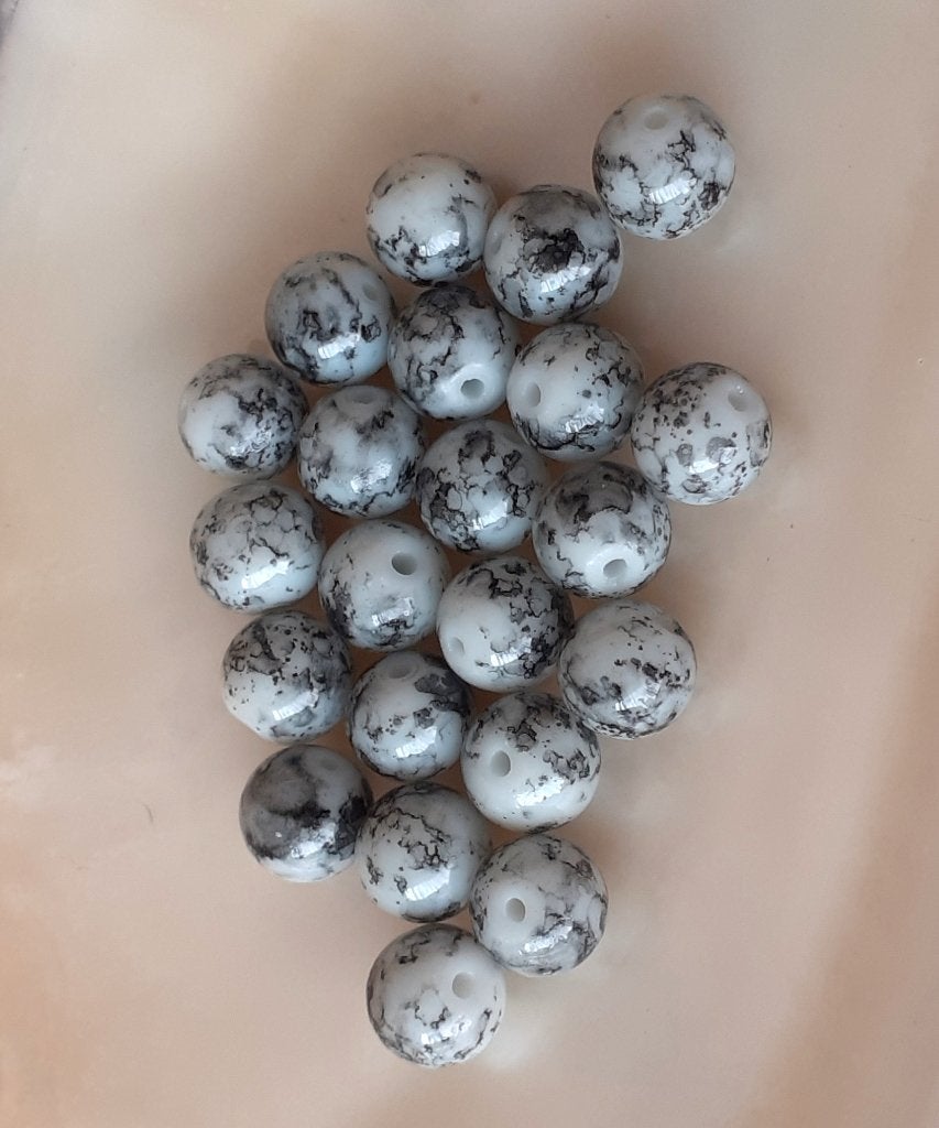 lot kralen 22 grijs marmer 8mm, Ophalen of Verzenden, Nieuw, Kraal