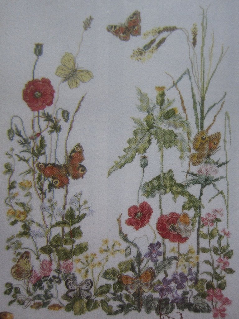 Permin borduurpatroon vlinders en bloemen borduren 90-4151, Ophalen of Verzenden, Zo goed als nieuw, Handborduren, Patroon