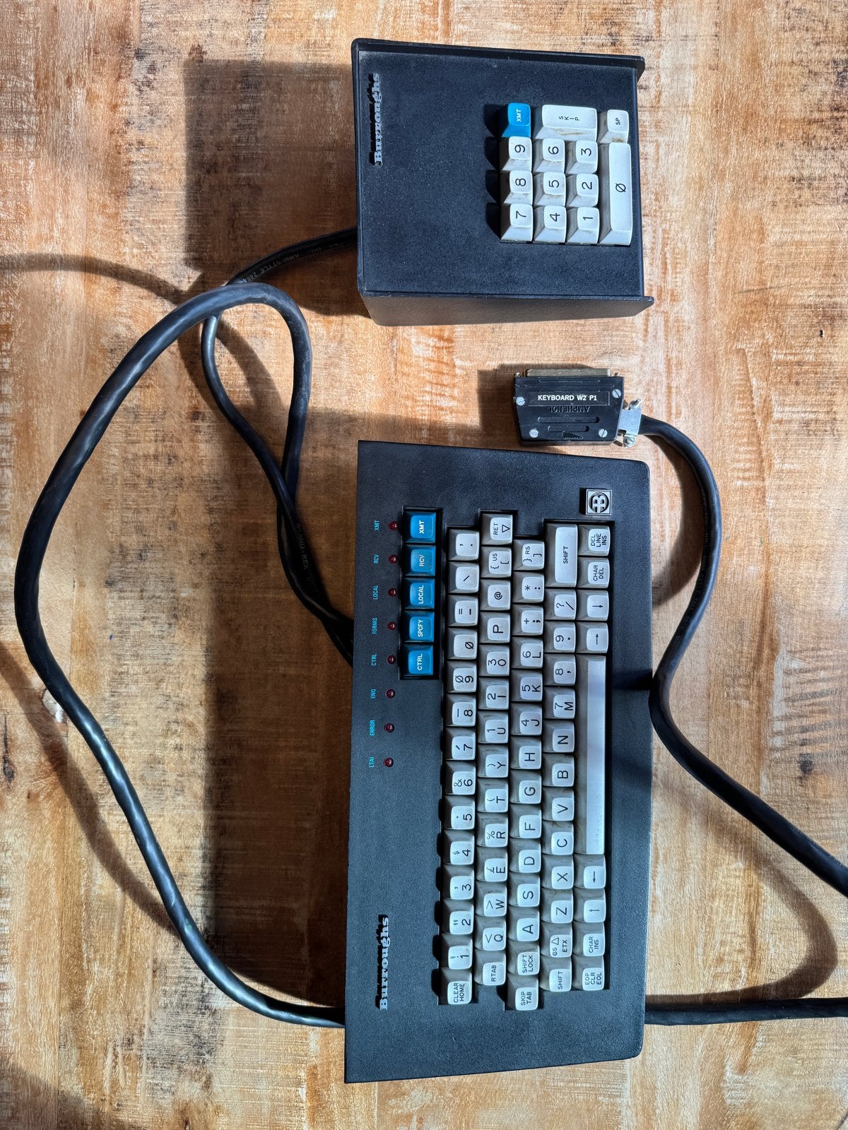 Zeldzame Burroughs terminal keyboard + TD017 keypad vintage, Gebruikt, Ophalen of Verzenden, Qwerty, Numeriek gedeelte