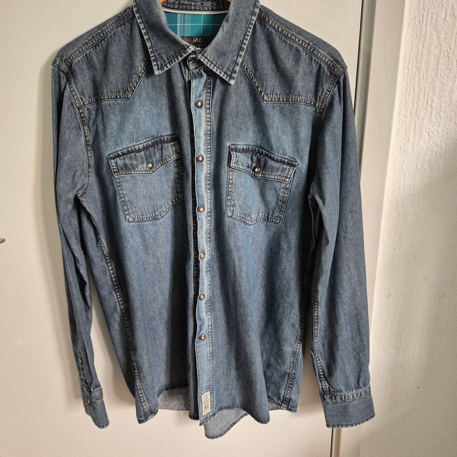 Heren spijkeroverhemd Human Nature - Maat L, Kleding | Heren, Blauw, Ophalen of Verzenden, Zo goed als nieuw, Halswijdte 41/42 (L)