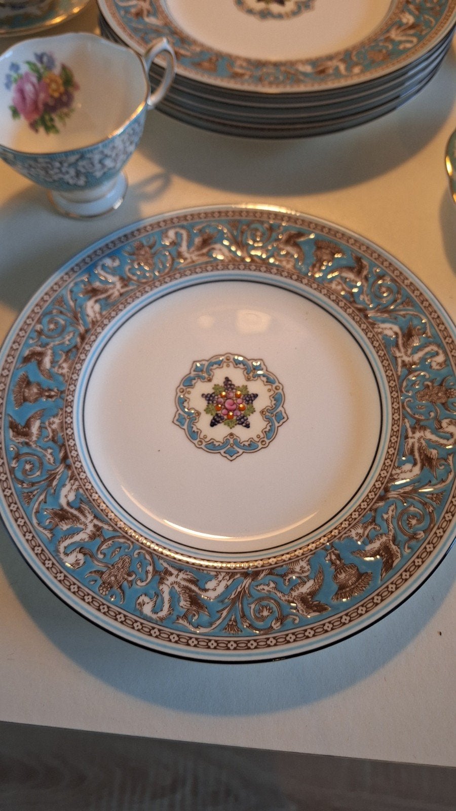 Wedgwood Florentine 6 ontbijtborden in nieuwstaat, Antiek en Kunst, Ophalen of Verzenden