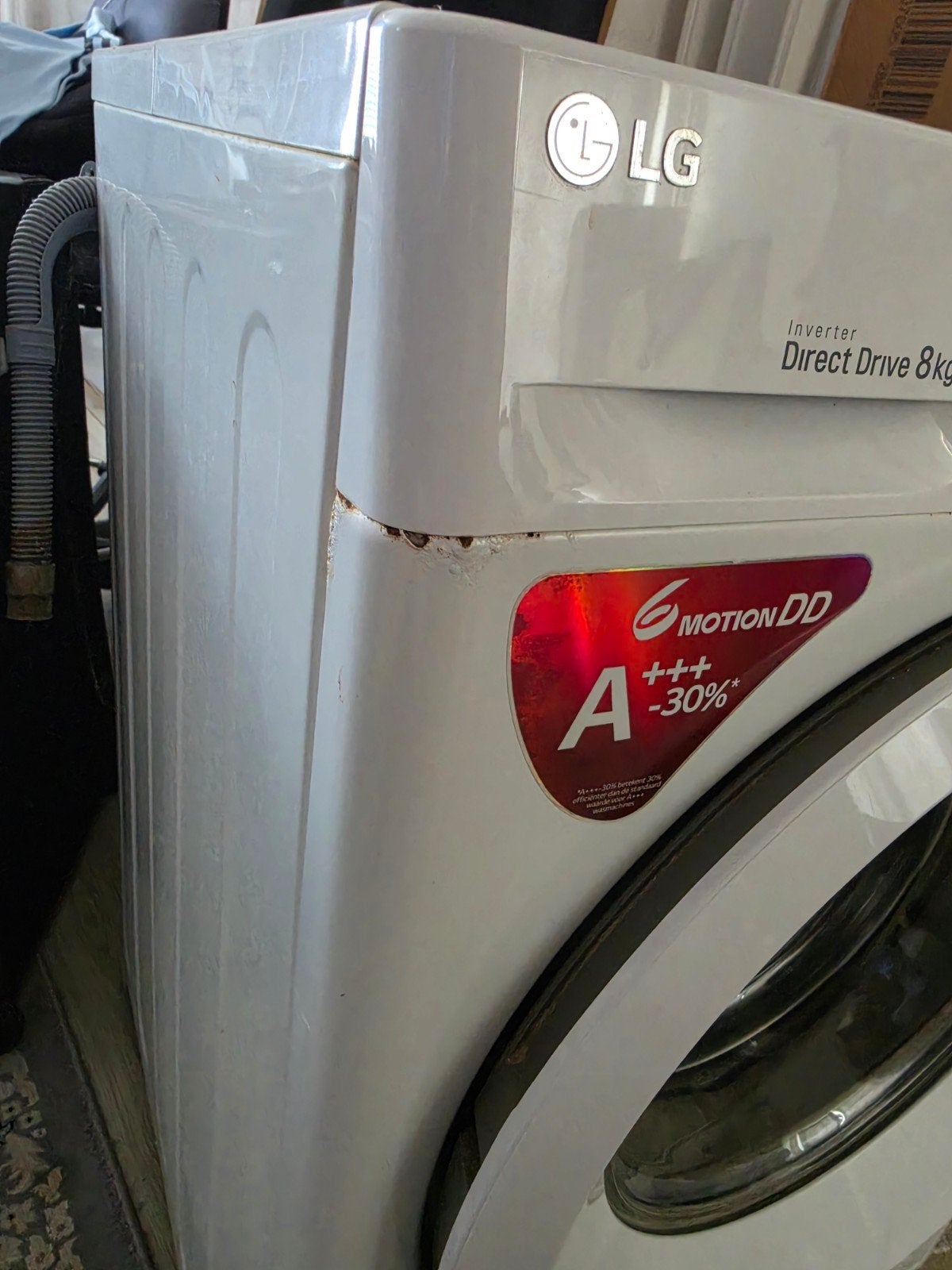 LG Direct Drive 8kg Wasmachine A+++ -30%, Ophalen, 1200 tot 1600 toeren, Gebruikt, 8 tot 10 kg