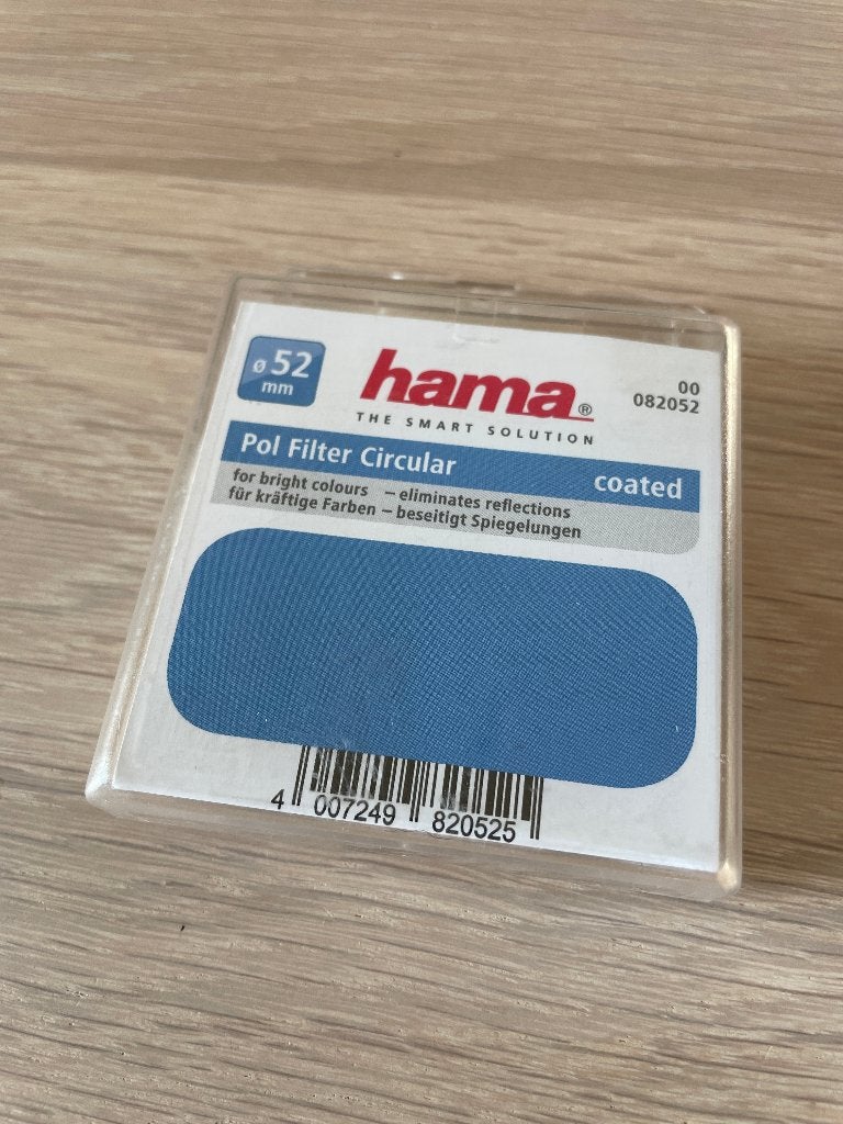 Hama circulaire polarisatiefilter, 52 mm, Polarisatiefilter, Inclusief opbergcase, Ophalen of Verzenden, Zo goed als nieuw